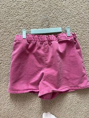 Urban Renewal Rose Pink Elastic-Waist Cotton Shorts